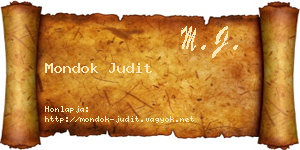 Mondok Judit névjegykártya